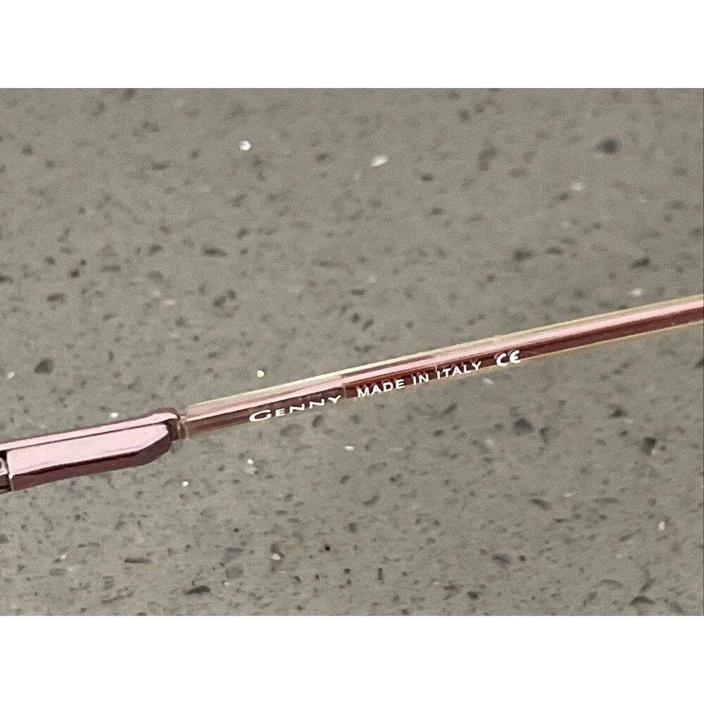 Genny Italy 748-B 5371 53-18-135 Pink Metal Half Rim Eyeglasses Frames ONLY